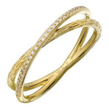 Load image into Gallery viewer, 14K Gold Diamond Thin Crossover Ring
