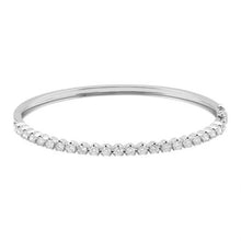 Load image into Gallery viewer, 14k White Gold Crown Prongs Diamond Bangle
