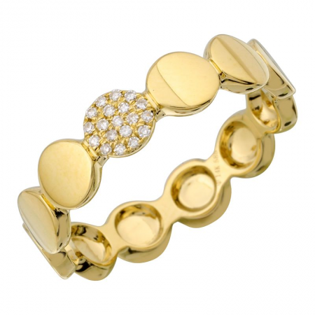 14K Yellow Gold Circle Diamond Ring