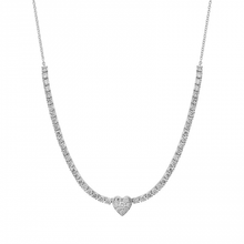 Load image into Gallery viewer, 14K Gold Diamond Heart Tennis Necklace
