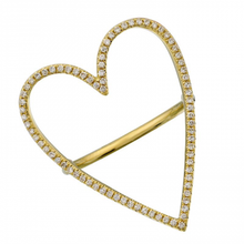 Load image into Gallery viewer, 14k Yellow Gold Large Diamond Open Heart Ring
