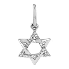 Load image into Gallery viewer, 14K Gold Star Of David Diamond Charm
