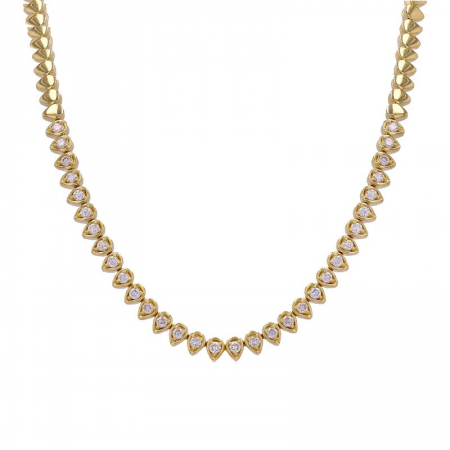 14k Yellow Gold Pear Shape Diamond Necklace