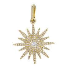 Load image into Gallery viewer, 14k Yellow Gold Starburst Diamond Charm

