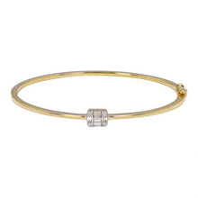 Load image into Gallery viewer, 14K Yellow Gold Diamond Emerald Bangle
