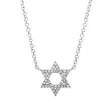 Load image into Gallery viewer, 14K Gold Star Of David Diamond Necklace
