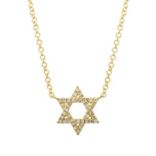 Load image into Gallery viewer, 14k Gold Star Of David Diamond Necklace
