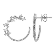 Load image into Gallery viewer, 14K White Gold Diamond Studded Earrings
