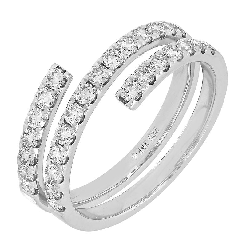 14k White Gold Wrap Diamond Ring