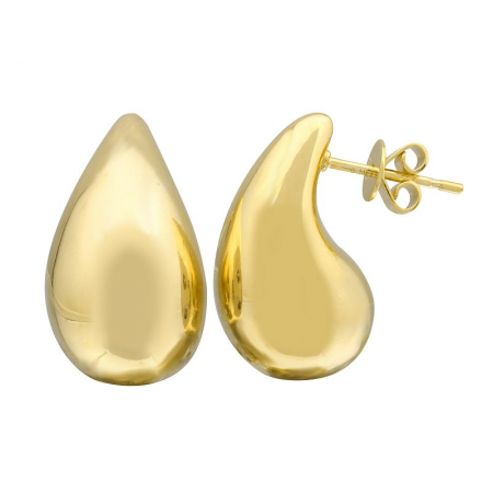 14k Yellow Gold Large Pear Shape Earrings