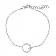 Load image into Gallery viewer, 14K Gold Open Circle Link Diamond Bracelet
