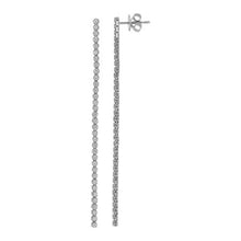 Load image into Gallery viewer, 14K White Gold Long Tennis Drop Earrings
