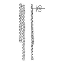 Load image into Gallery viewer, 14K White Gold Double Tennis Drop Earrings

