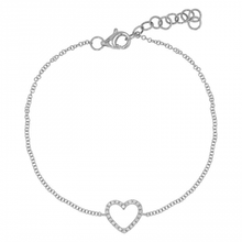 Load image into Gallery viewer, 14K Gold Diamond Open Heart Bracelet
