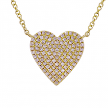 Load image into Gallery viewer, 14K Yellow Gold Pave Diamond Heart Necklace
