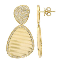 Load image into Gallery viewer, 14k Yellow Gold Fluted Diamond Earrings

