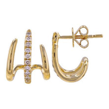 Load image into Gallery viewer, 14K Yellow Gold Diamond Claw Earrings
