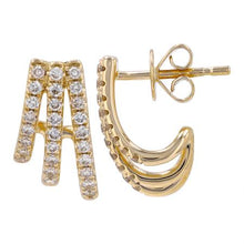 Load image into Gallery viewer, 14K Yellow Gold Diamond Cage Earrings

