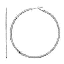 Load image into Gallery viewer, 14K White Gold Thin Diamond Hoops
