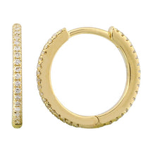 Load image into Gallery viewer, 14K Yellow Gold Diamond Huggie Earrings
