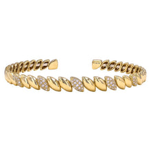 Load image into Gallery viewer, 14K Yellow Gold Diamond Marquise Shape Bangle
