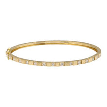 Load image into Gallery viewer, 14K Gold Square Pattern Diamond Bangle
