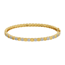 Load image into Gallery viewer, 14K Yellow Gold Square Pattern Diamond Bangle
