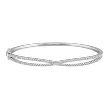 Load image into Gallery viewer, 14K Gold Crossover Diamond Bangle
