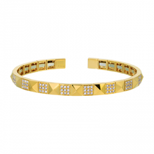 Load image into Gallery viewer, 14k Yellow Gold Diamond Spike Flexible Bangle
