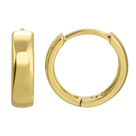 14K Yellow Gold Thick 12mm Huggies