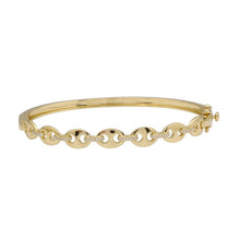 Load image into Gallery viewer, 14K Yellow Gold Link Diamond Bangle
