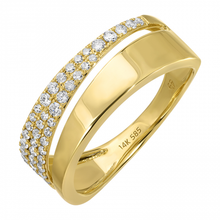 Load image into Gallery viewer, 14k Yellow Gold Diamond Triangle Wrap Ring
