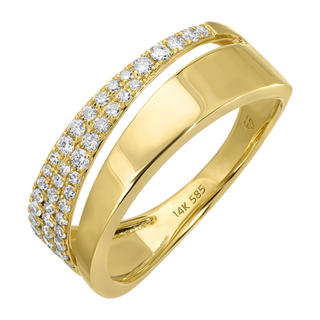14k Yellow Gold Diamond Triangle Wrap Ring