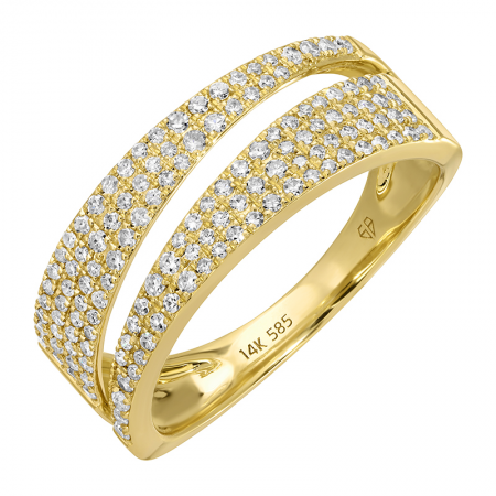14k Yellow Gold Triangle Wrap Diamond Ring