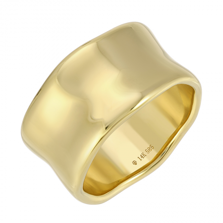 14K Yellow Gold Cigar Ring