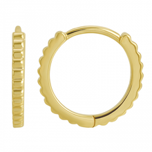 Load image into Gallery viewer, 14K Yellow Gold Fluted Huggies
