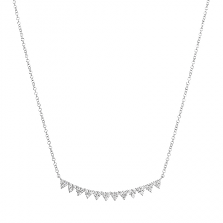 14K Gold Diamond Triangle Bar Necklace