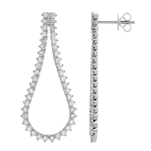 Load image into Gallery viewer, 14K White Gold Diamond Teardrop Tennis Earrings
