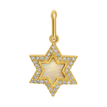 Load image into Gallery viewer, 14K Yellow Gold Diamond Mother of Pearl Star Charm
