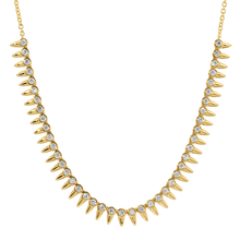 Load image into Gallery viewer, 14K Yellow Gold Diamond Spike Necklace
