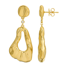Load image into Gallery viewer, 14K Yellow Gold Abstract Drop Diamond Earrings
