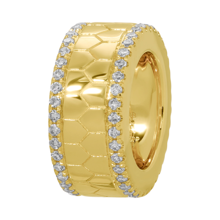 14K Yellow Gold Diamond Border Charm