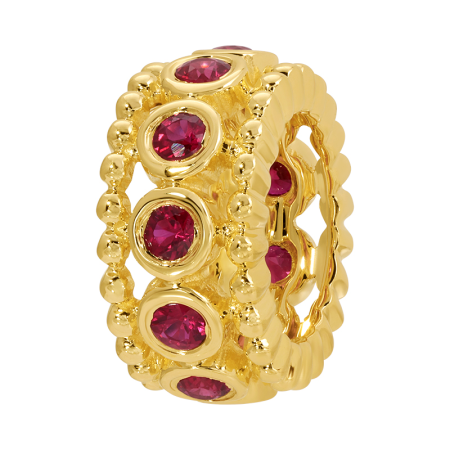14k Yellow Gold Bezel Ruby Charm