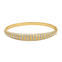Load image into Gallery viewer, 14K Yellow Gold Diamond Fluted Bangle
