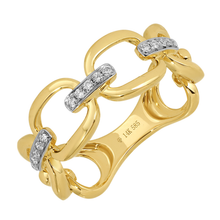 Load image into Gallery viewer, 14K Yellow Gold Diamond Oval Link Ring
