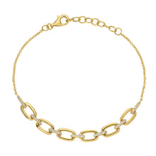 Load image into Gallery viewer, 14K Yellow Gold Diamond Link Bracelet
