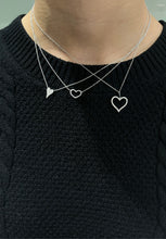 Load image into Gallery viewer, 14K Gold Diamond Open Heart Necklace
