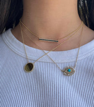 Load image into Gallery viewer, 14K Yellow Gold Turquoise Eye Diamond Necklace
