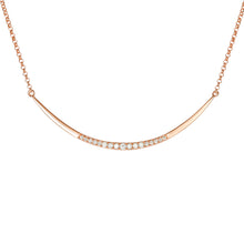 Load image into Gallery viewer, 14k Gold Diamond Curved Bar Necklace
