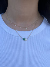 Load image into Gallery viewer, 14K Gold Emerald and Diamond Heart Necklace
